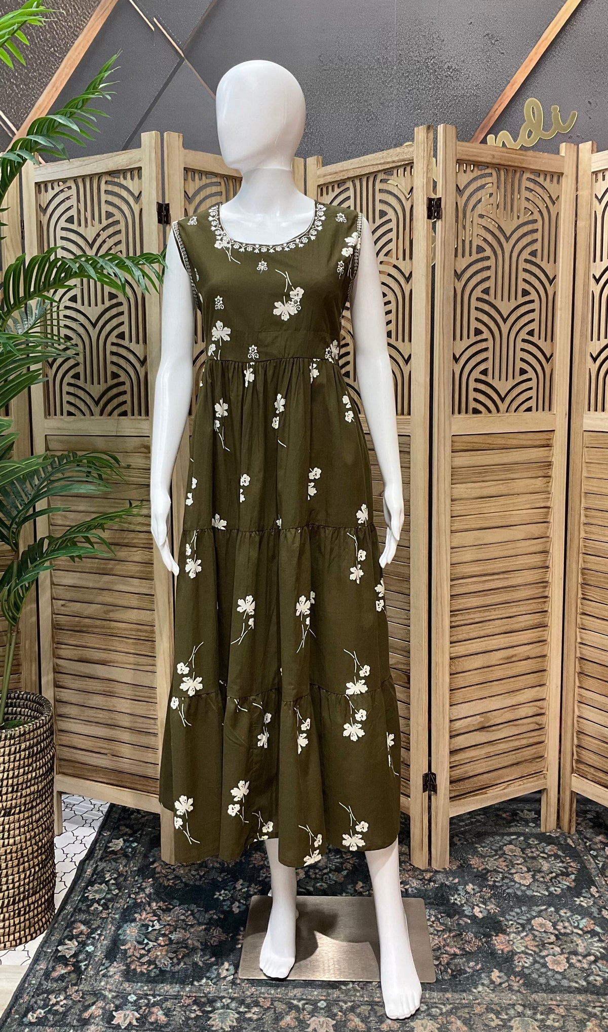 Green - Pure Cotton Long Kurti/Frock