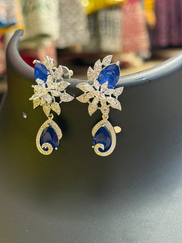 Silver Finish Party Wear Earrings