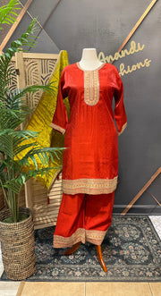 Women’s Plus Size Burnt Orange Kurti Set