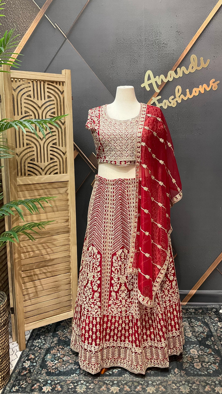 Plus Size Red Heavy Work Lehenga sets