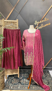 Pink Plus size Party Wear Palazzo set