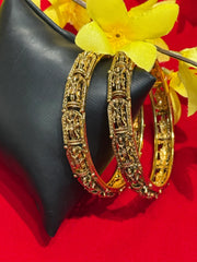 Antique Finish Lord Rama Bangles Set - Pair of 2 Temple Jewelry