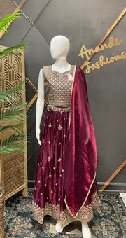 Wine teenage Girls lehanga set