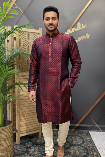 Maroon Color - Party Wear Mens kurta set