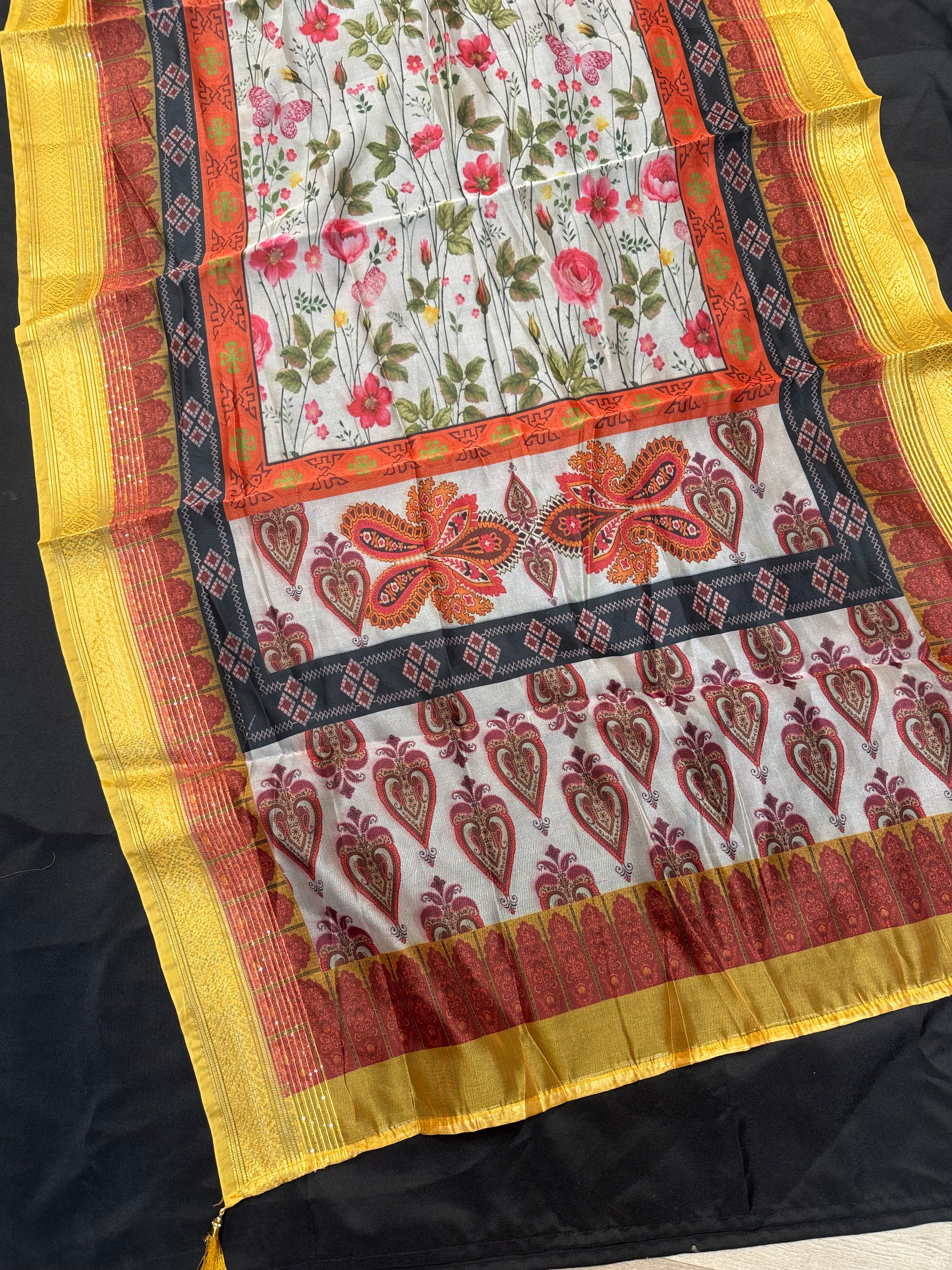 Multicolor Digital Print Organza Dupatta