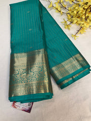 Rama Blue Semi Silk Kanjeevaram Saree