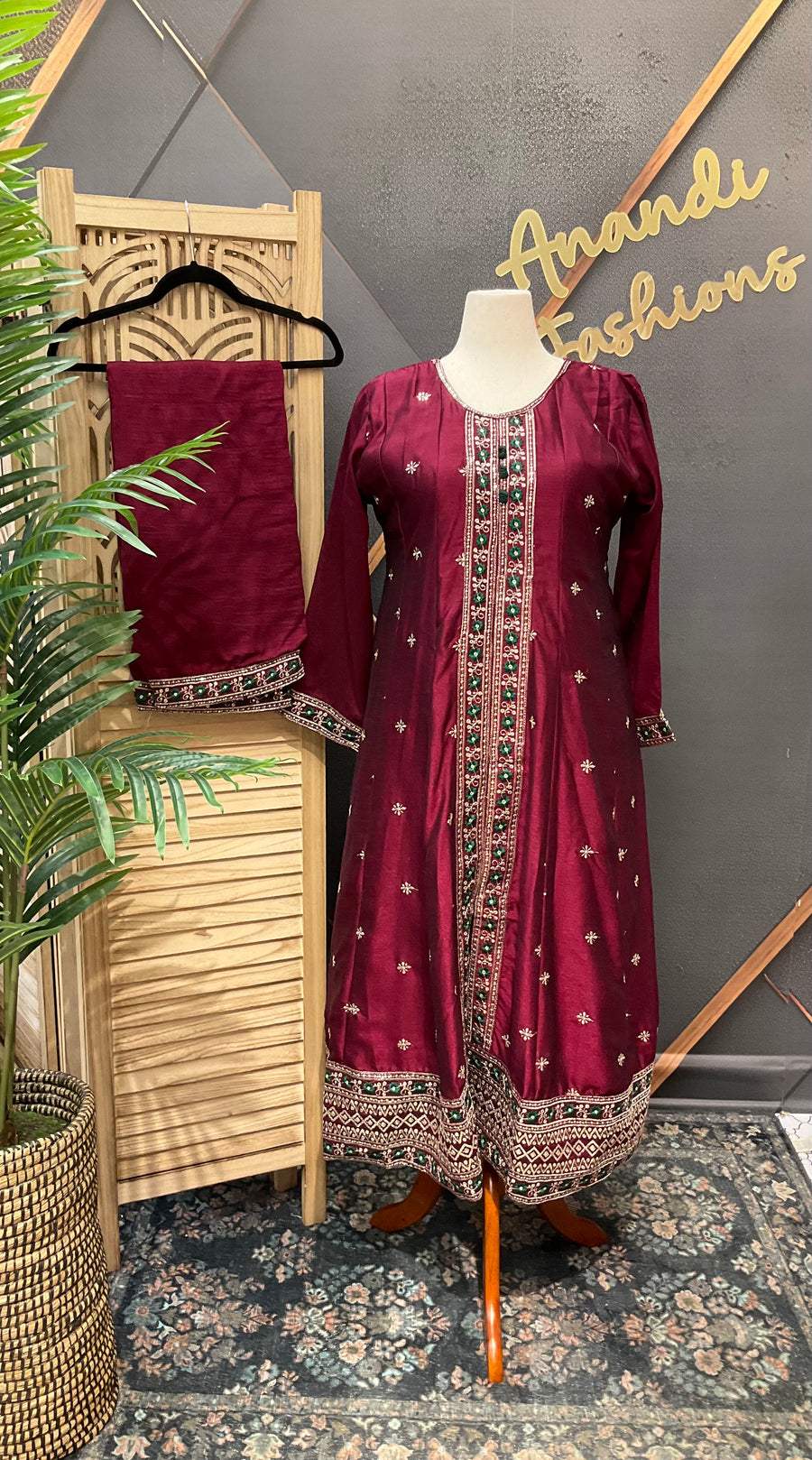 Plus Size Anarkali Kurti Set