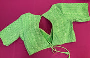 Light Green-Georgette Chikankari Blouse