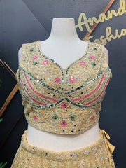 Plus Size Heavy Work Lehenga Set - Net Fabric Party Wear