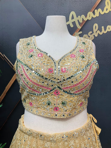 Plus Size Heavy Work Lehenga Set - Net Fabric Party Wear