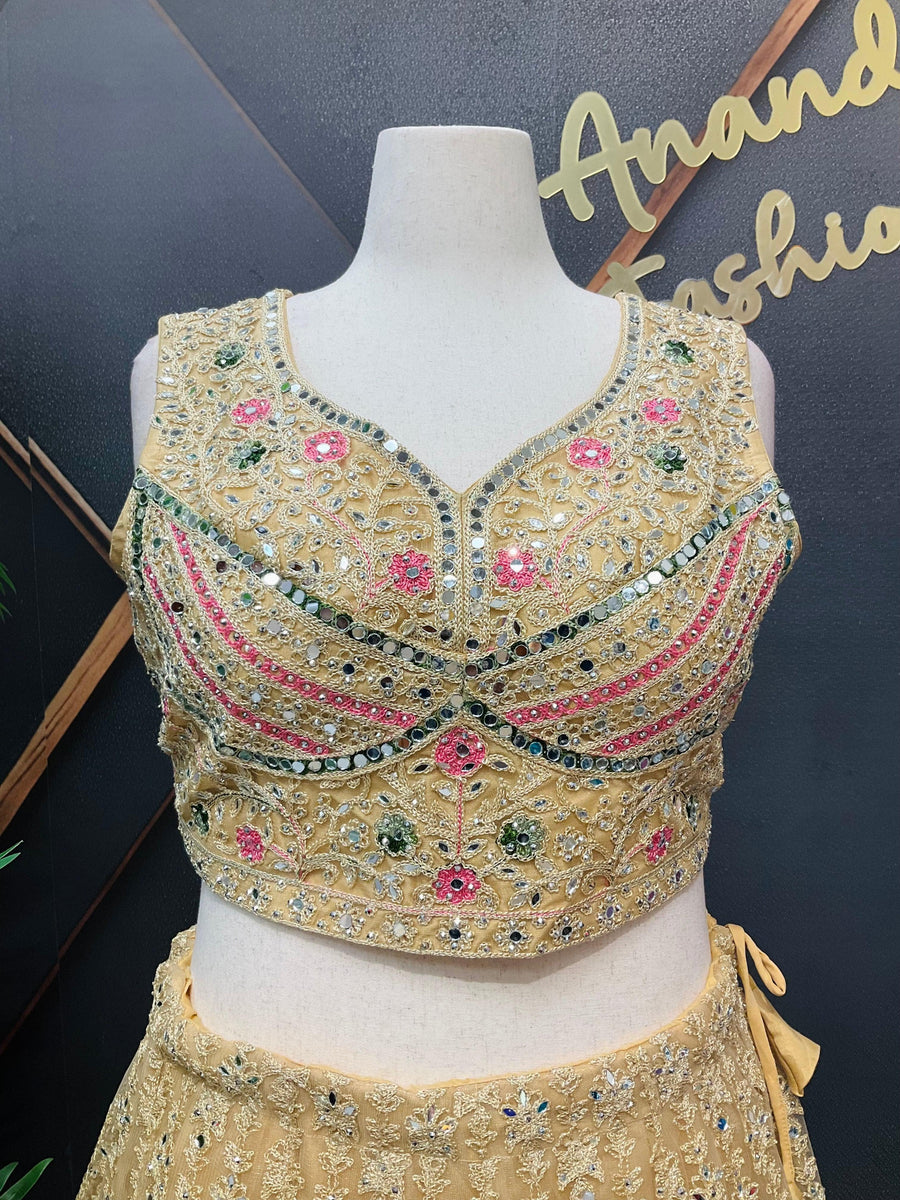 Plus Size Heavy Work Lehenga Set - Net Fabric Party Wear