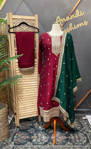 Plus Size Anarkali Kurti Set Size 46 - Party Wear
