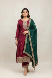 Maroon Anarkali Kurti Set