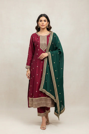 Plus Size Anarkali Kurti Set Size 46 - Party Wear