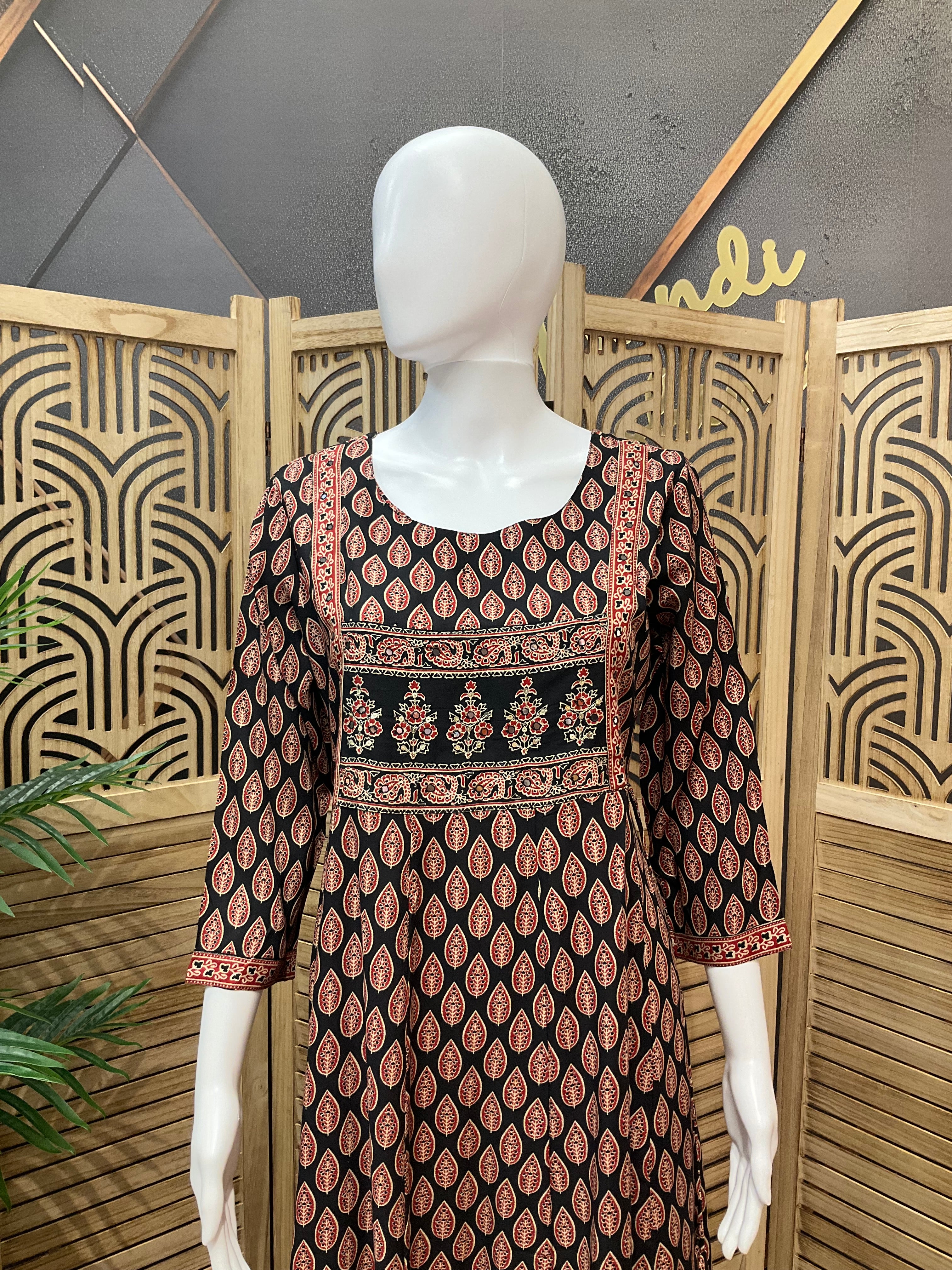 Pure Cotton - Black long kurti