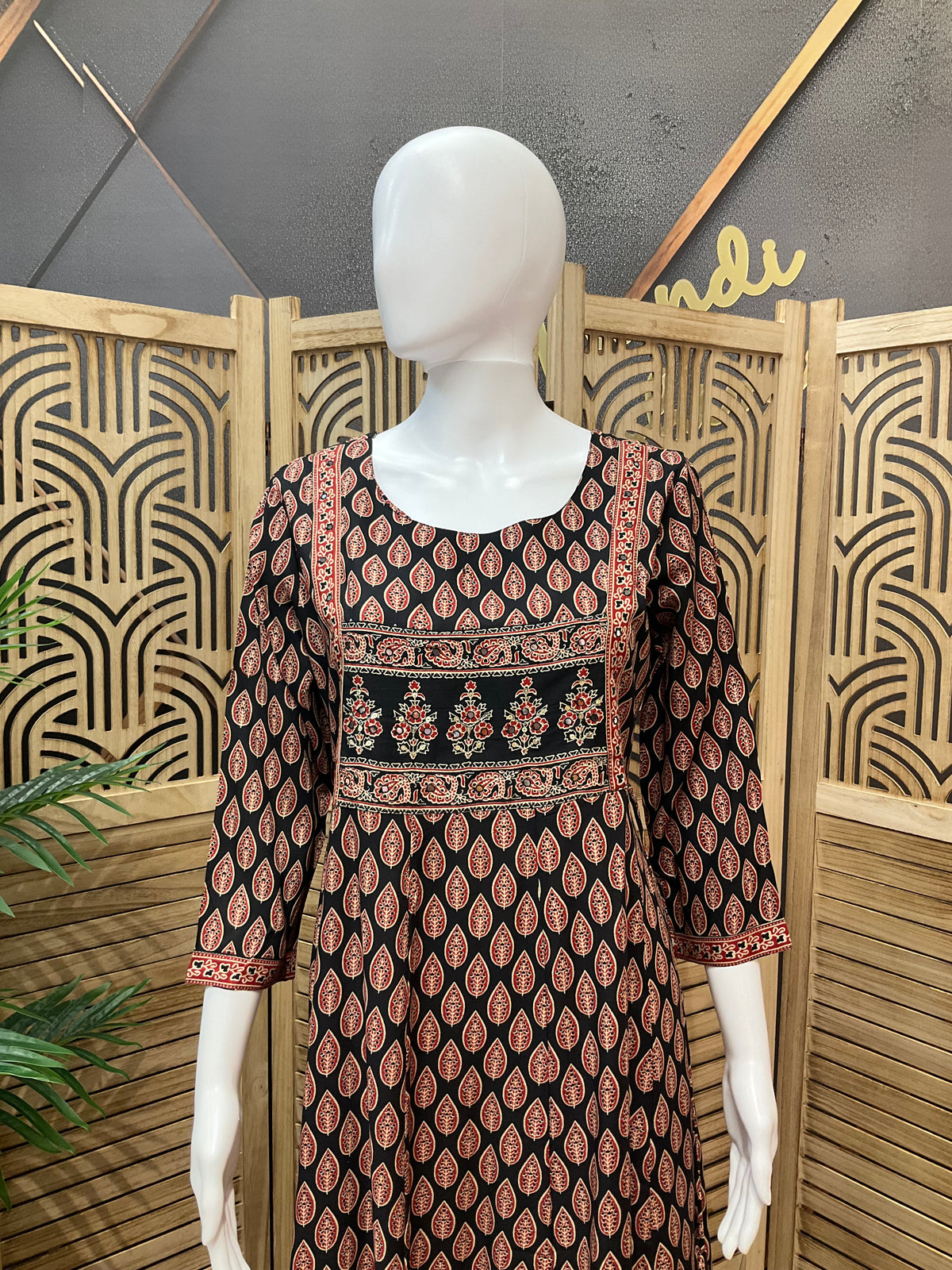 Pure Cotton - Black long kurti