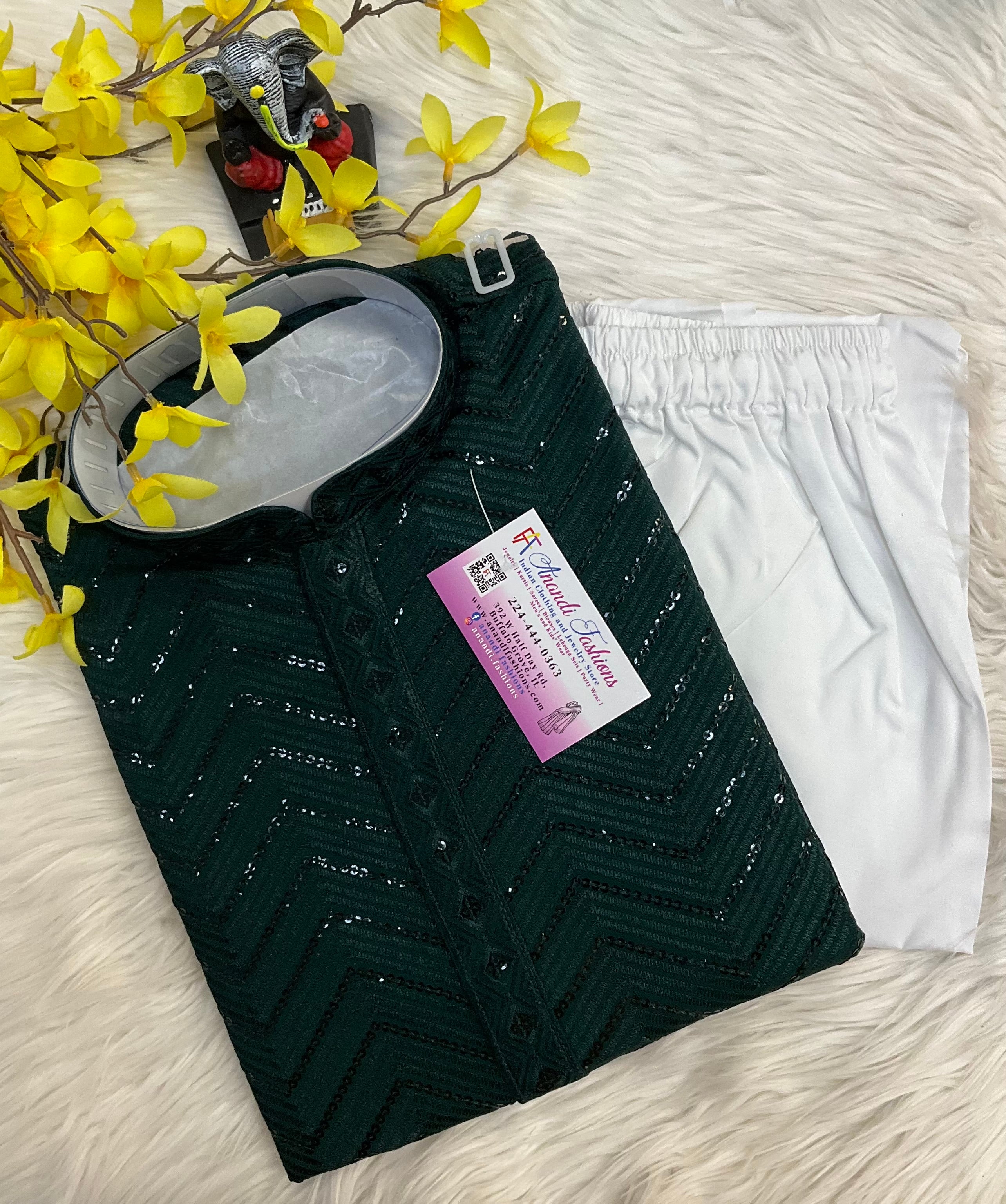 Bottle Green - Sequence Mens wear Kurta set