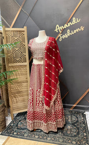 Plus Size Red Heavy Work Lehenga sets