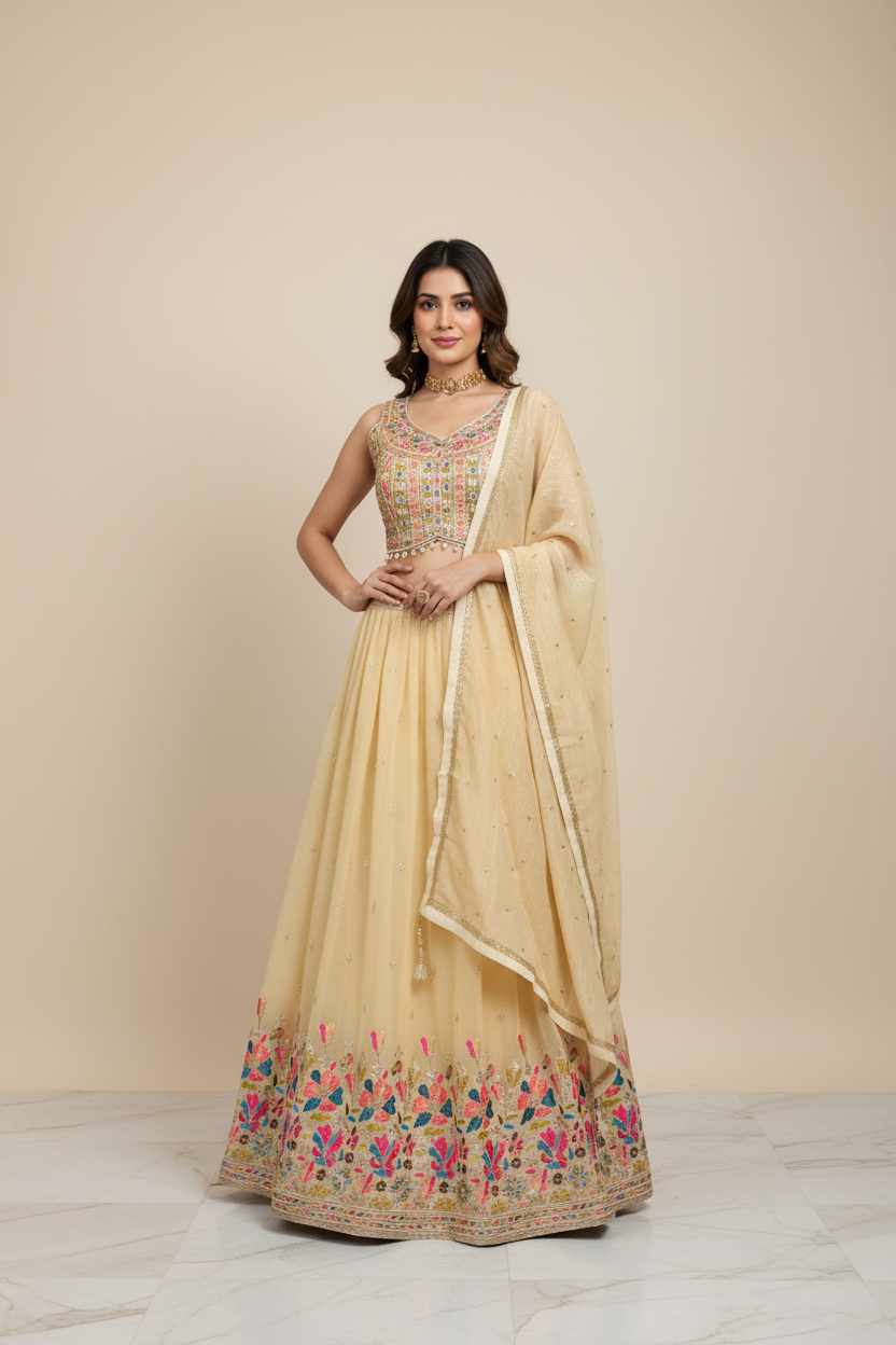 Gold Lehenga Set