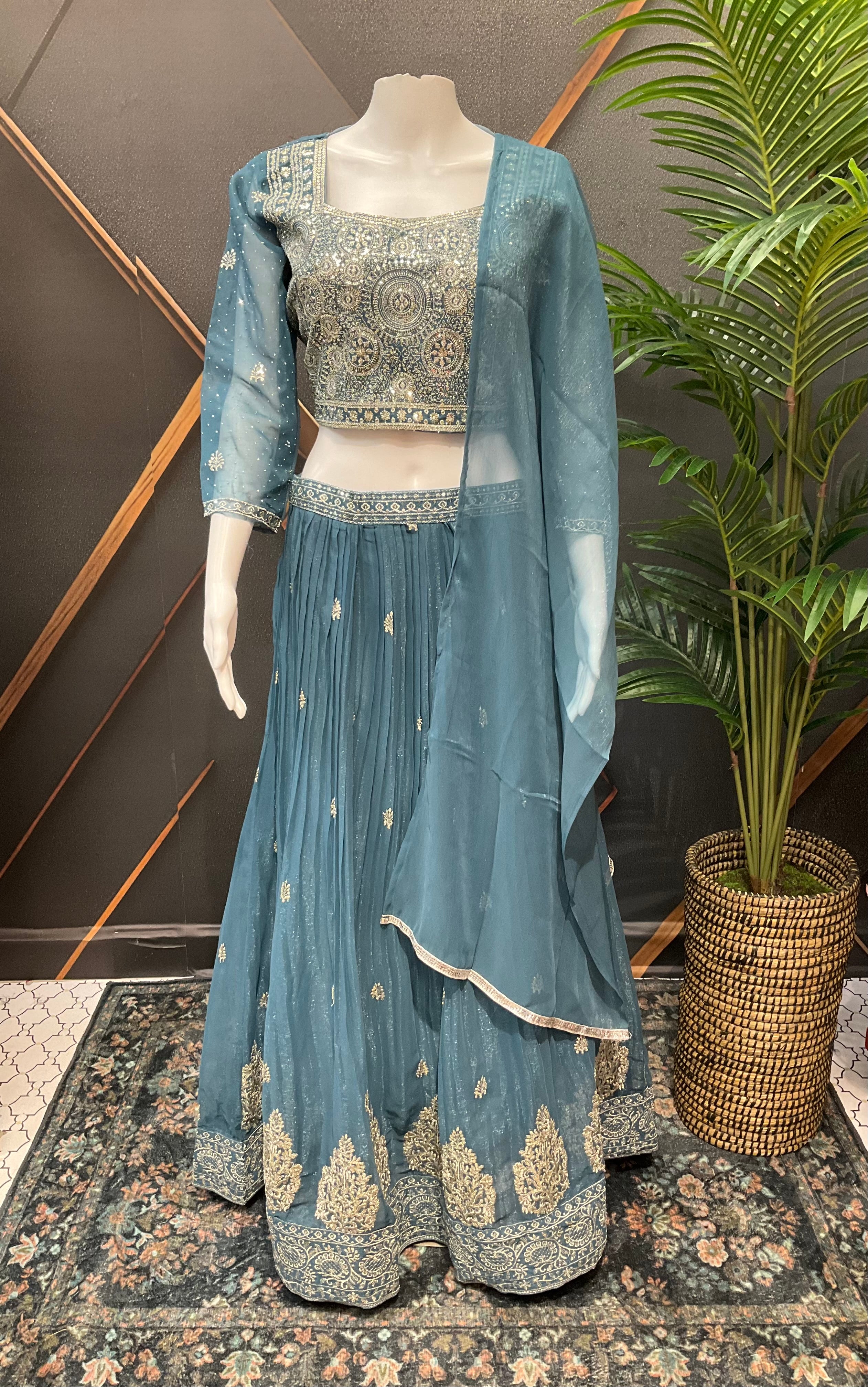 Party Wear Lehenga set in Pastel colors