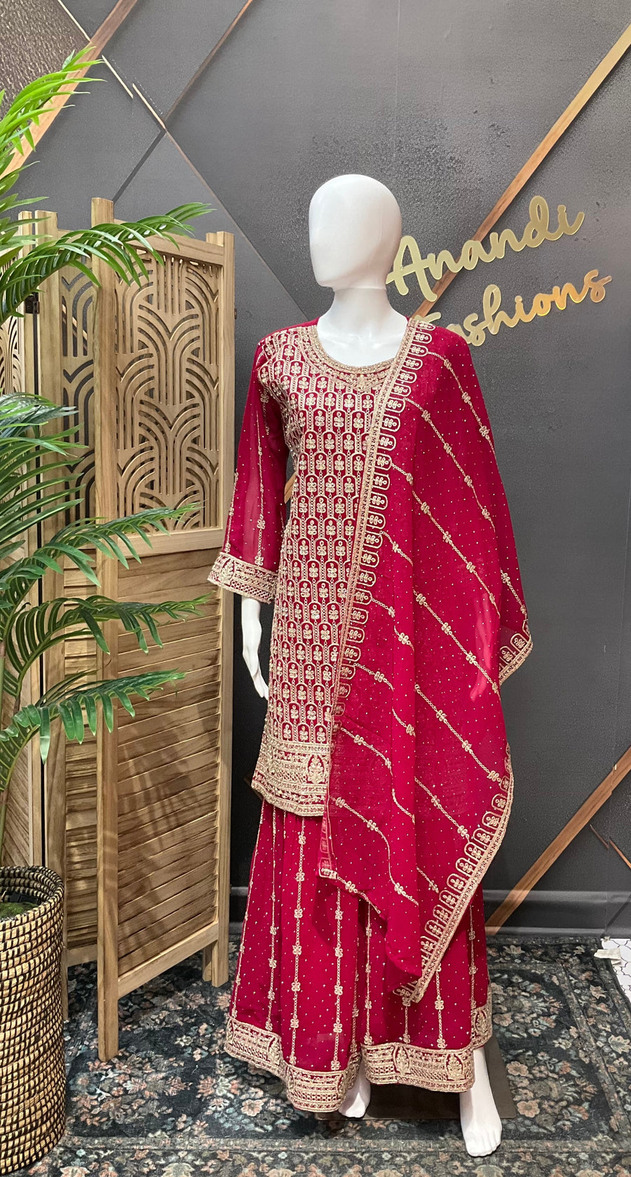 Pink Party Wear Sharara set