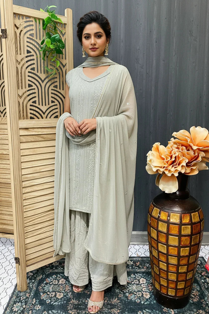 Grey Gharara / Sharara set