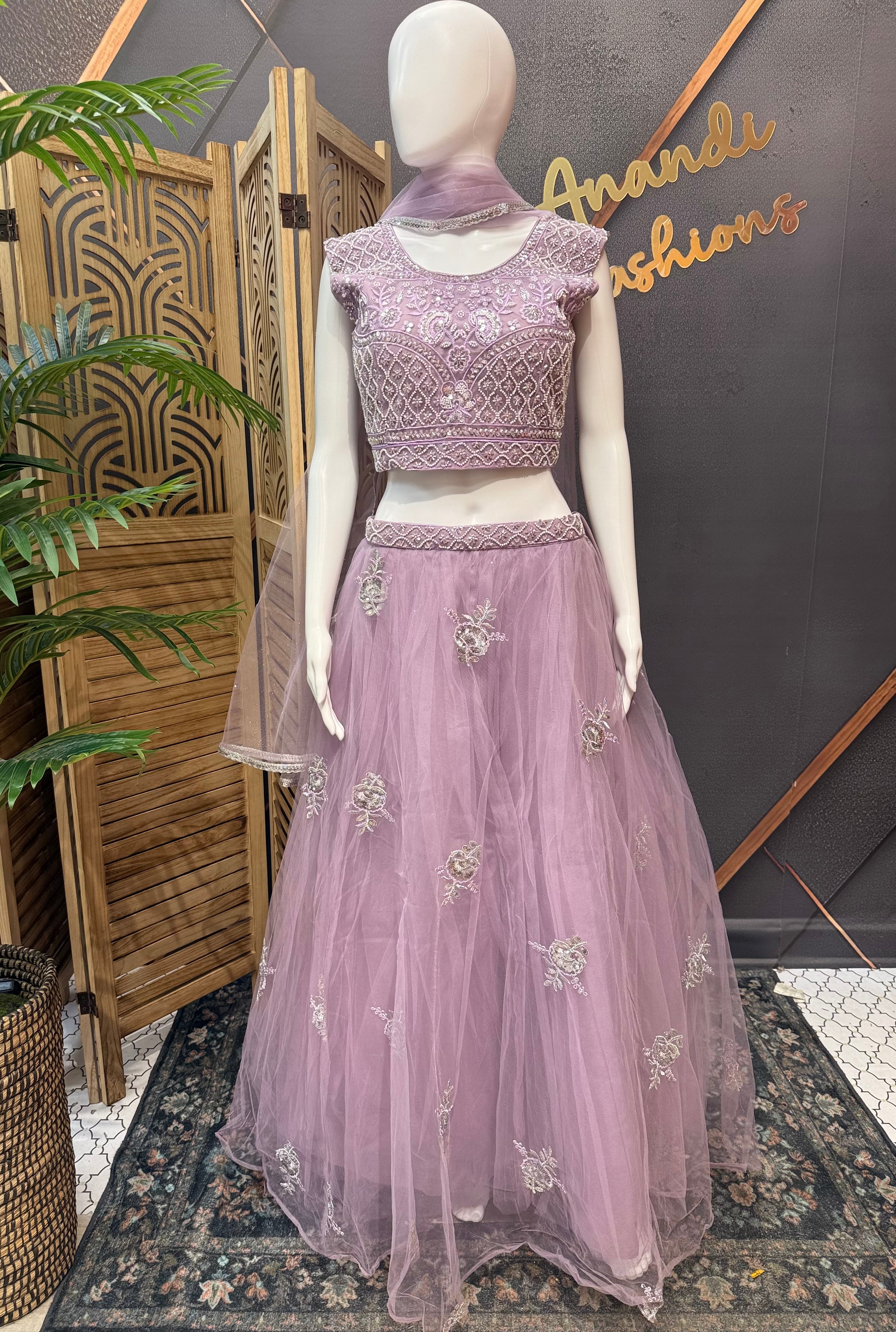 Pastel Lavender Party Wear Lehenga set