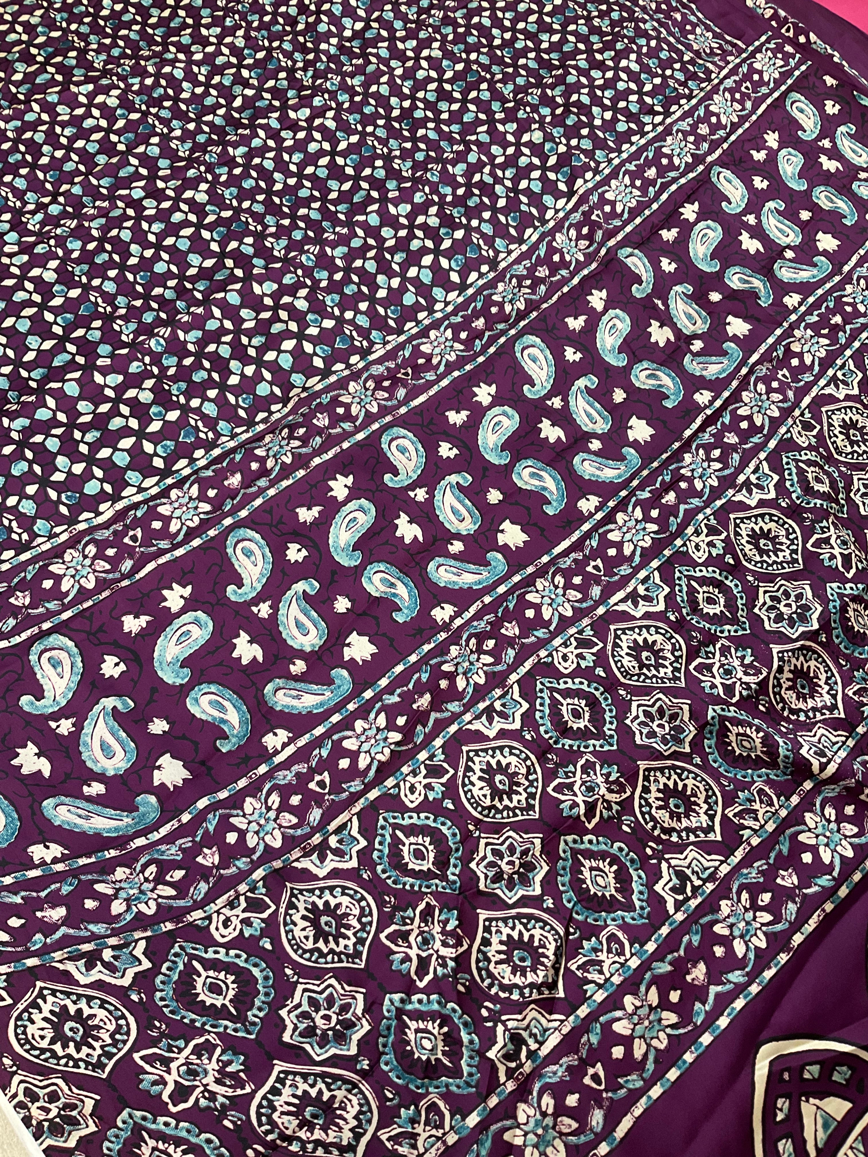 Semi Modal silk saree -wine color