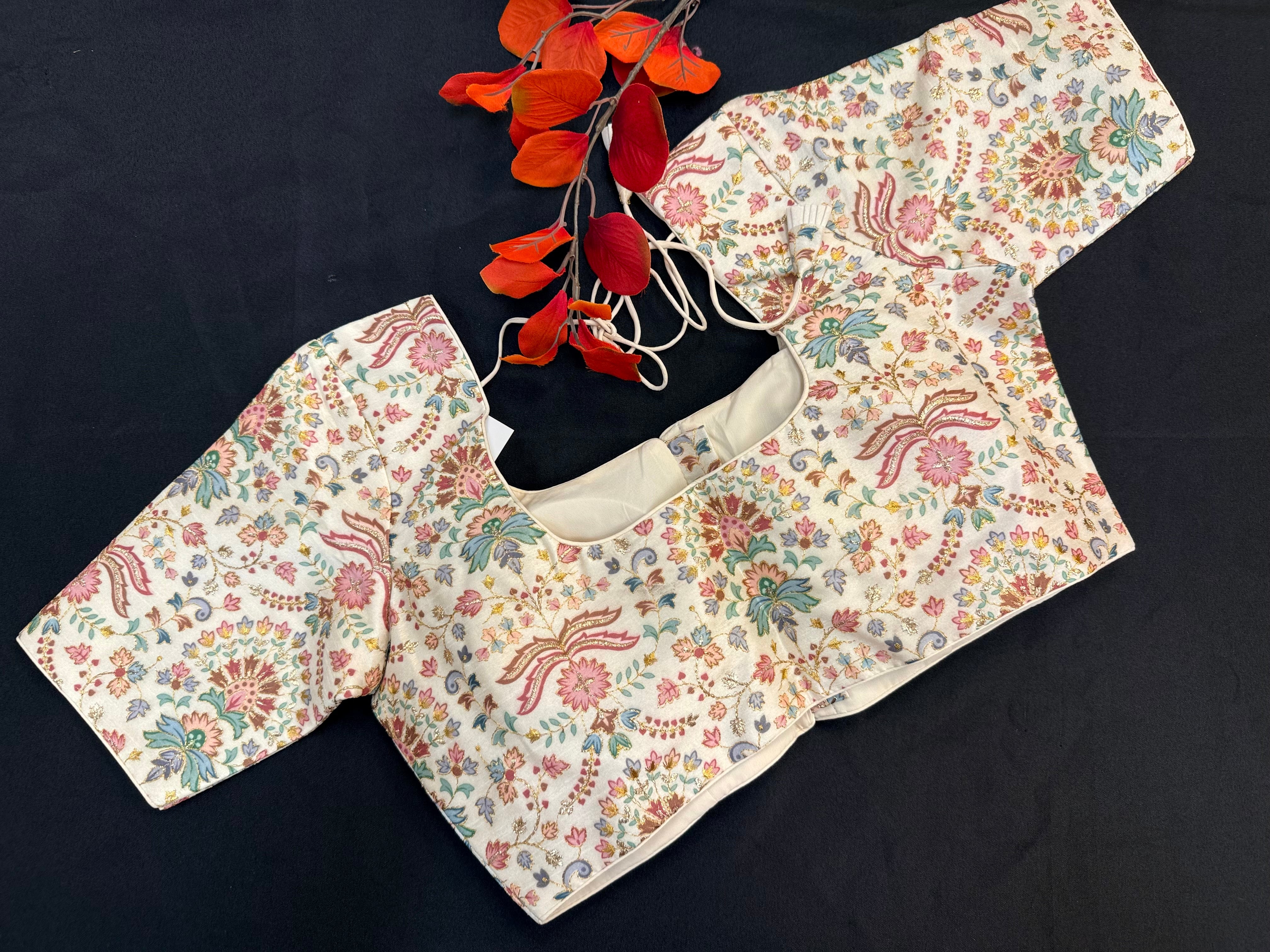 Designer Blouse - Half White Color- Size 38