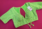 Light Green-Georgette Chikankari Blouse