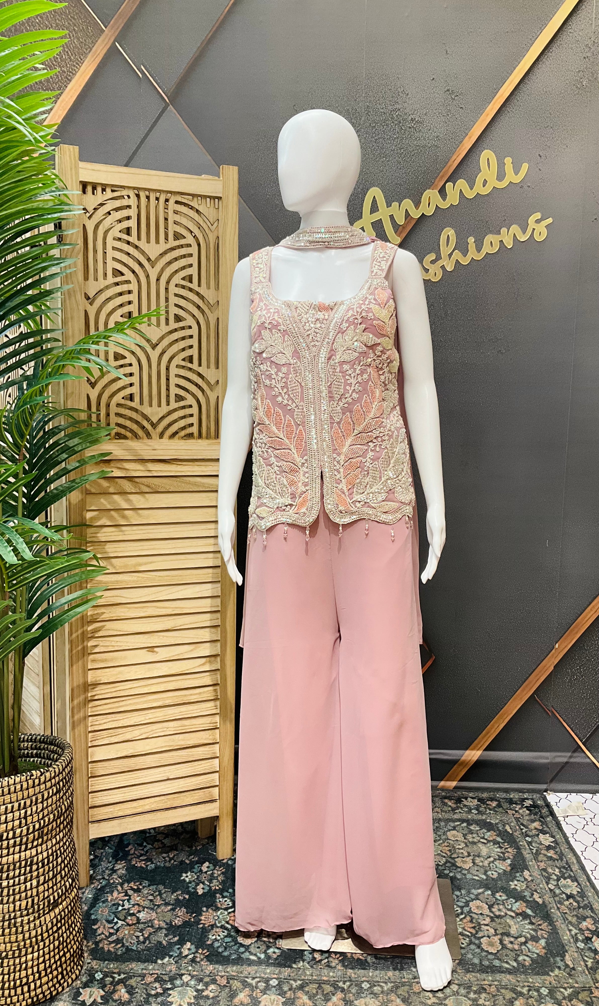 Pastel Colors Stylish Party Wear Palazzo/Sharara set