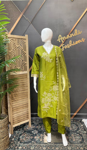 Green Party Wear Kurti set