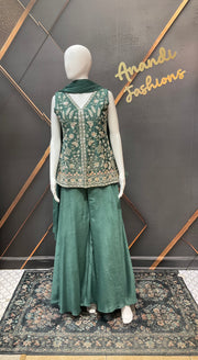 Green Party Wear Palazzo set