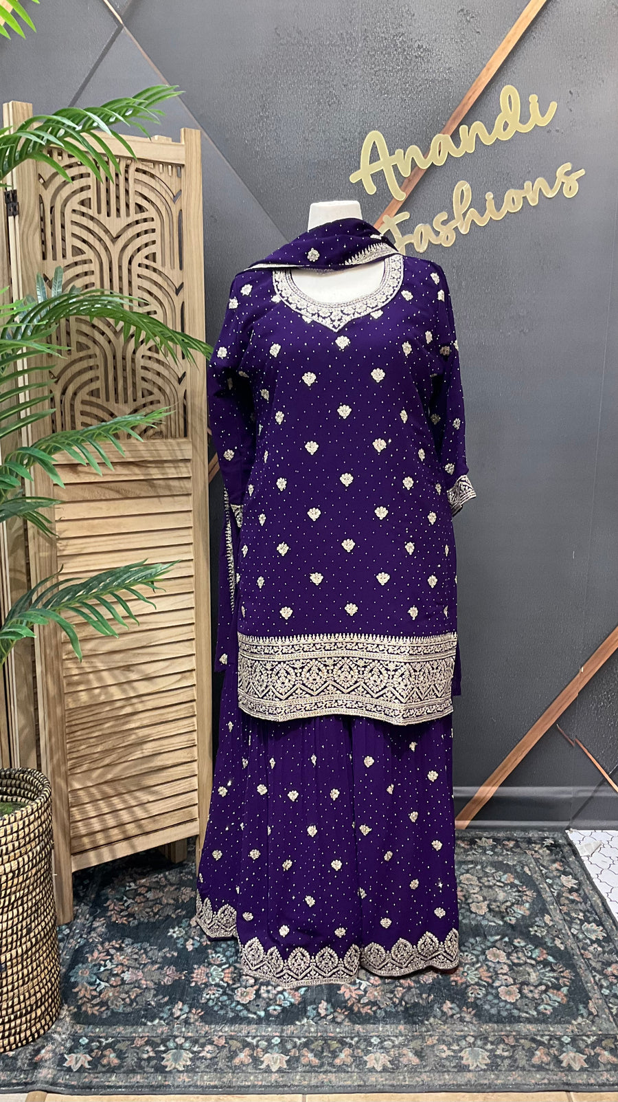 Plus Size /46 Georgette Sharara Set