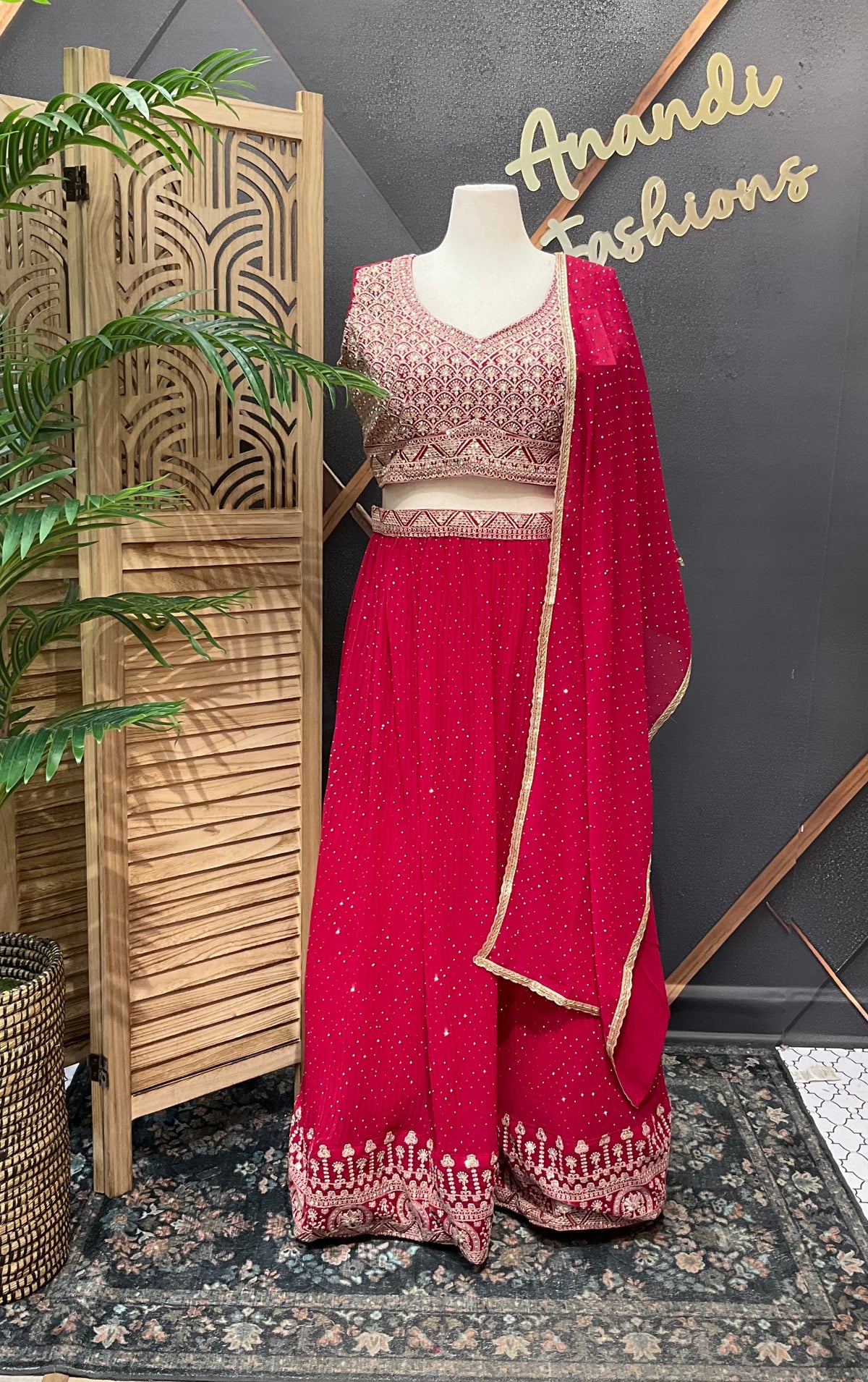 Size 46 - Plus size Georgette lehanga