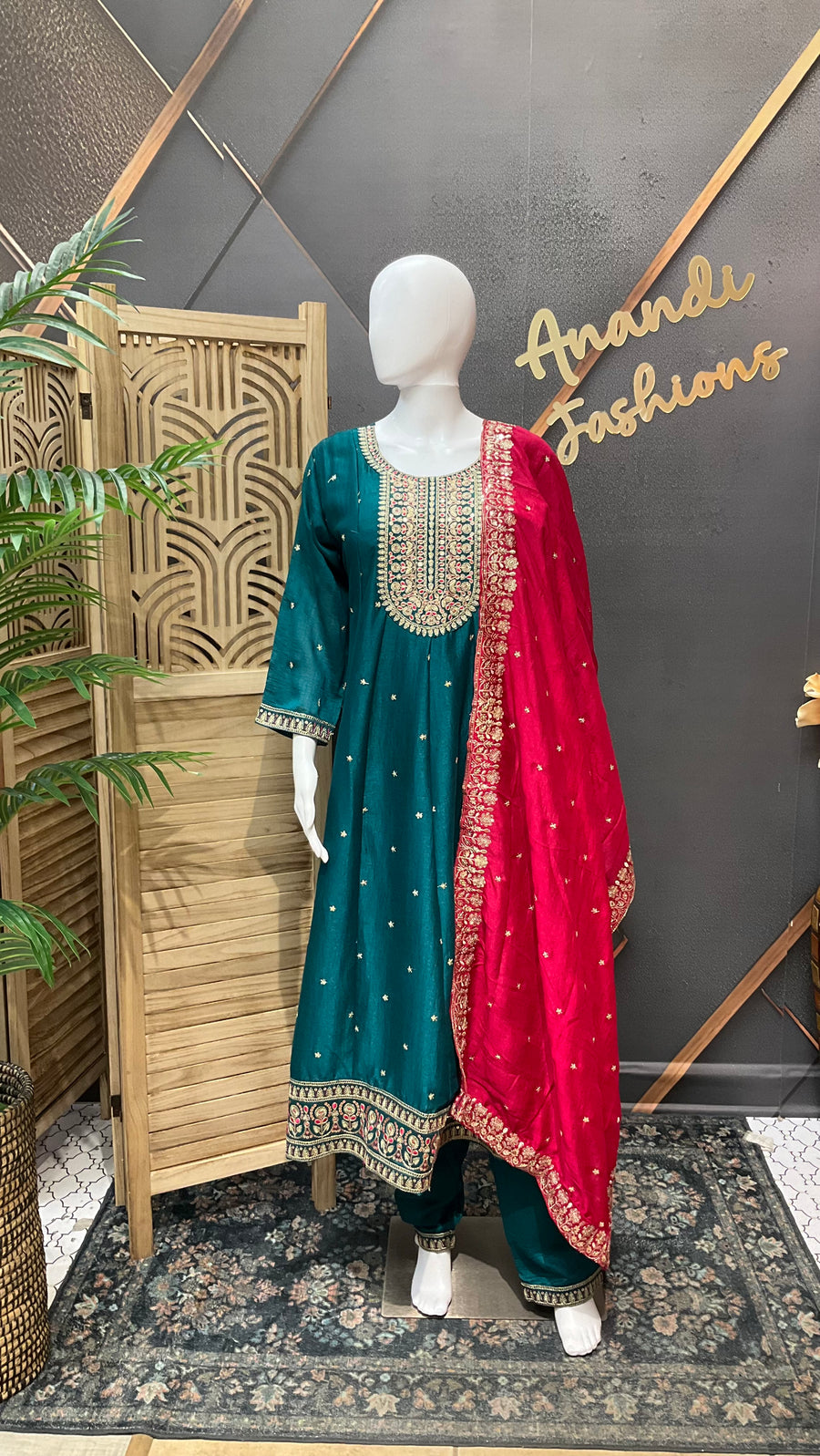 Sea Green Anarkali Kurti set