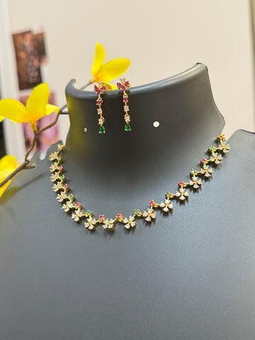 Cute Multicolor Stones Necklace set