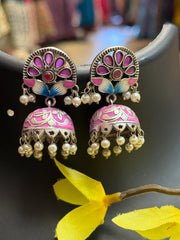 Meenakari Painting Hand Painting Jhumkas /Earrings