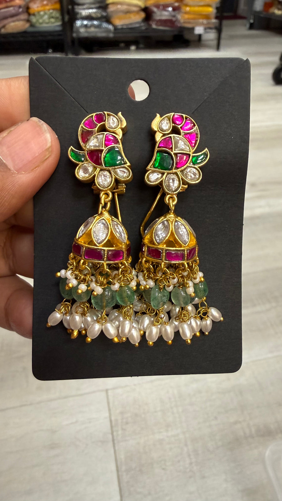 Jadav Kundan Earrings - Jewelry - Earrings - Anandi Fashions