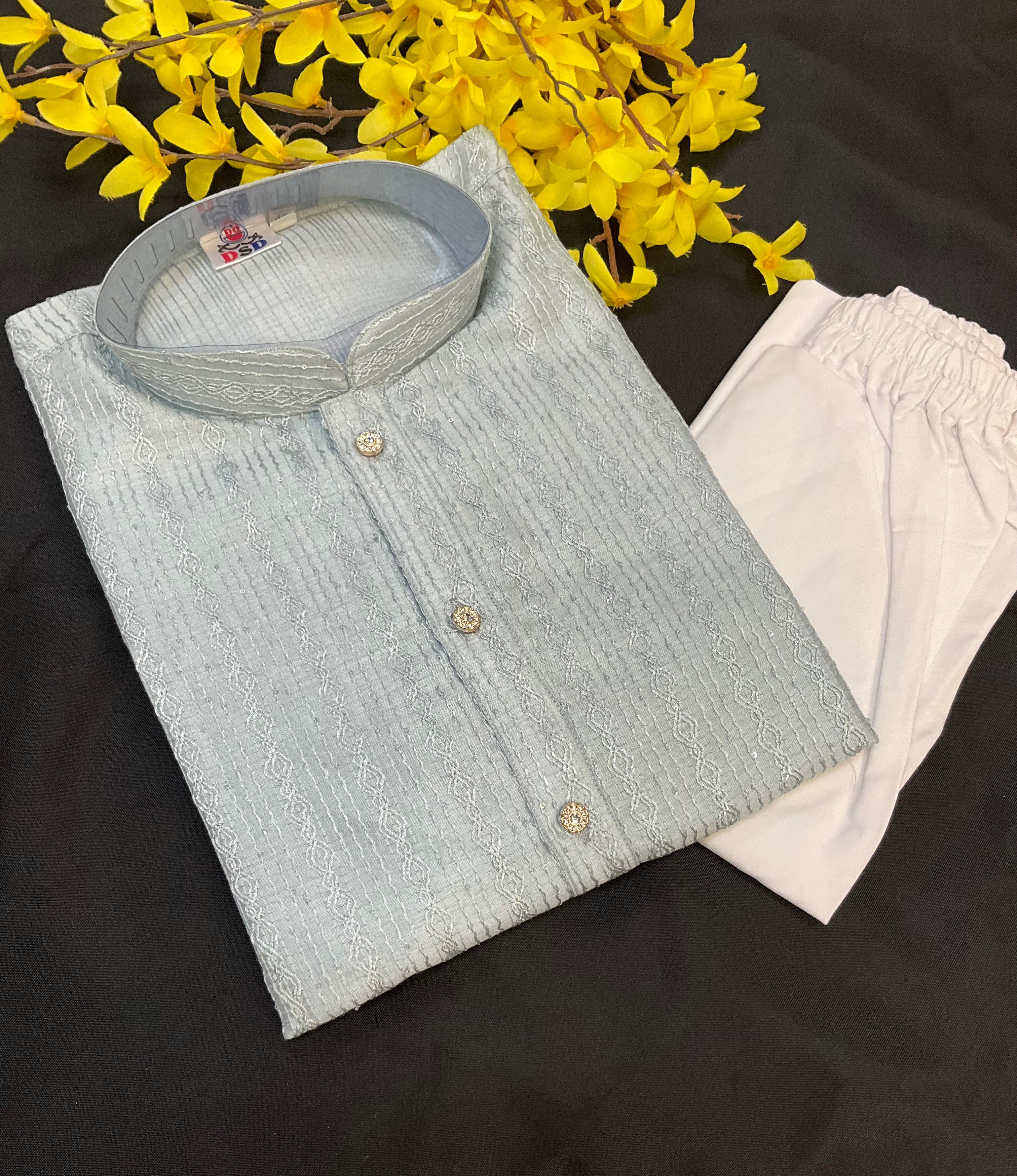 Light Gray color Men’s Wear Kurta set