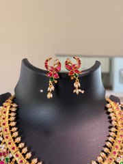 Temple Jewelry -Heavy Jadau Kundan Lakshmi Guttapusalu Necklace set