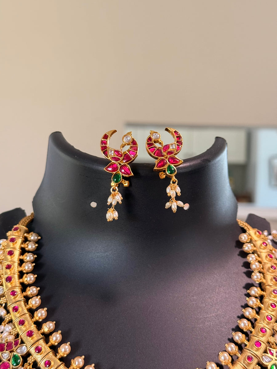 Temple Jewelry -Heavy Jadau Kundan Lakshmi Guttapusalu Necklace set