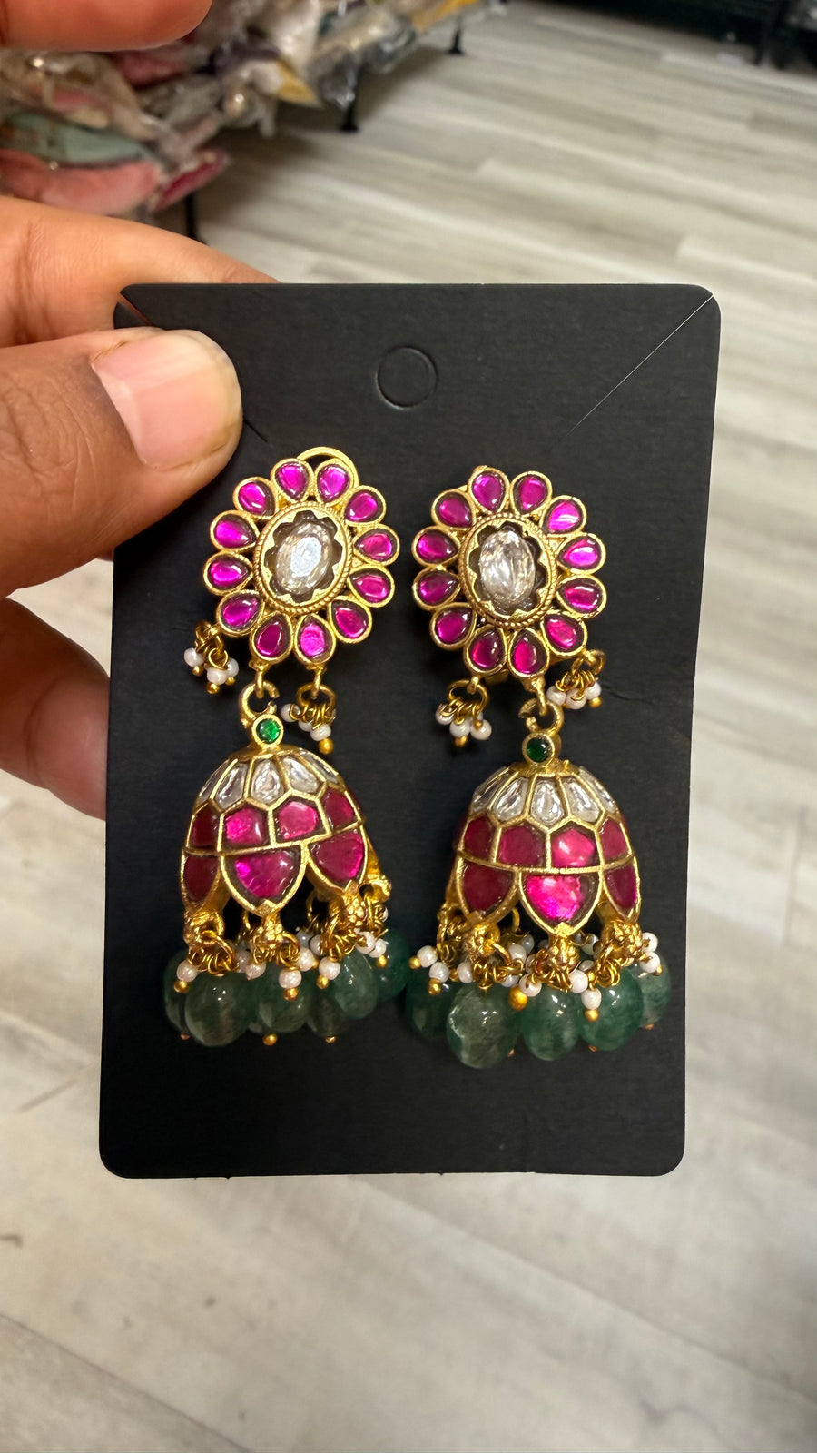 Jadau Kundan earrings - Jewelry - Earrings - Anandi Fashions