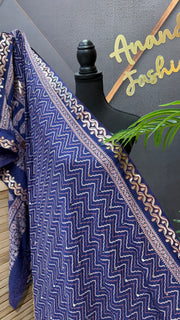 Voilet Pure Cotton Ajrakh Dupatta