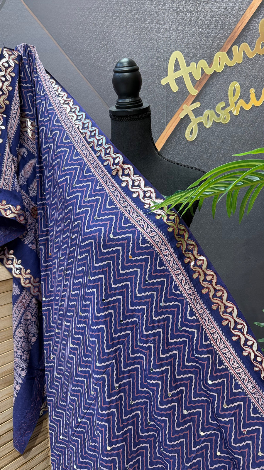 Voilet Pure Cotton Ajrakh Dupatta