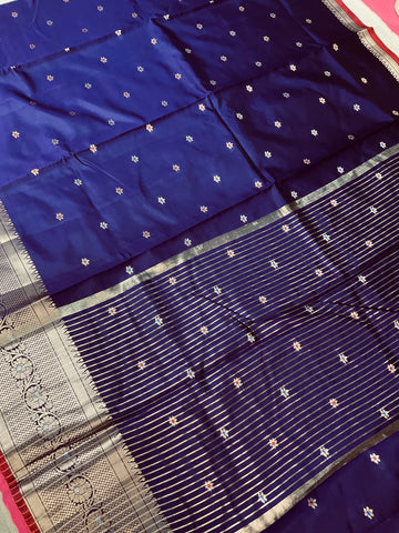 Violet - Semi Benarasi Silk Saree
