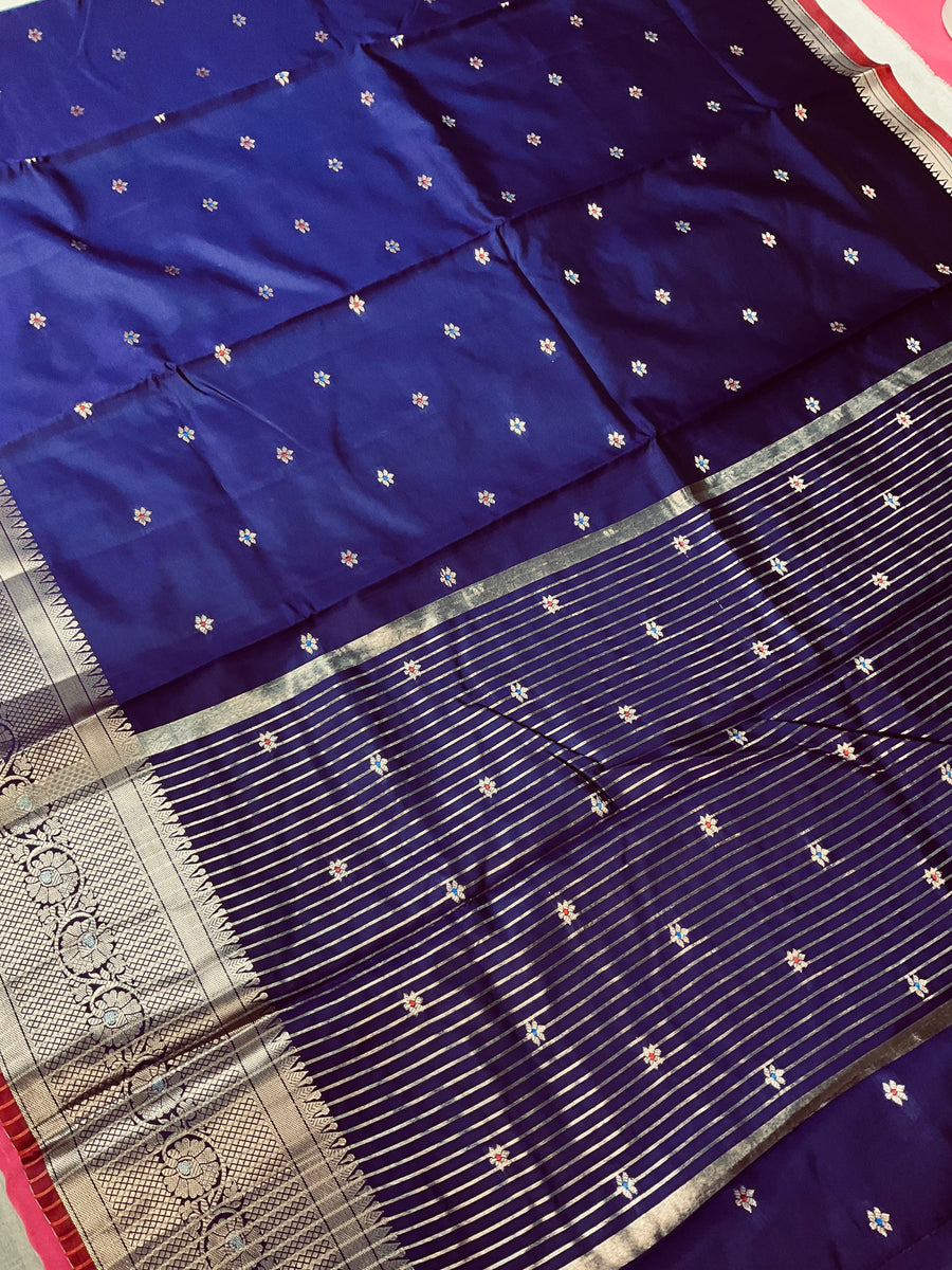 Violet - Semi Benarasi Silk Saree