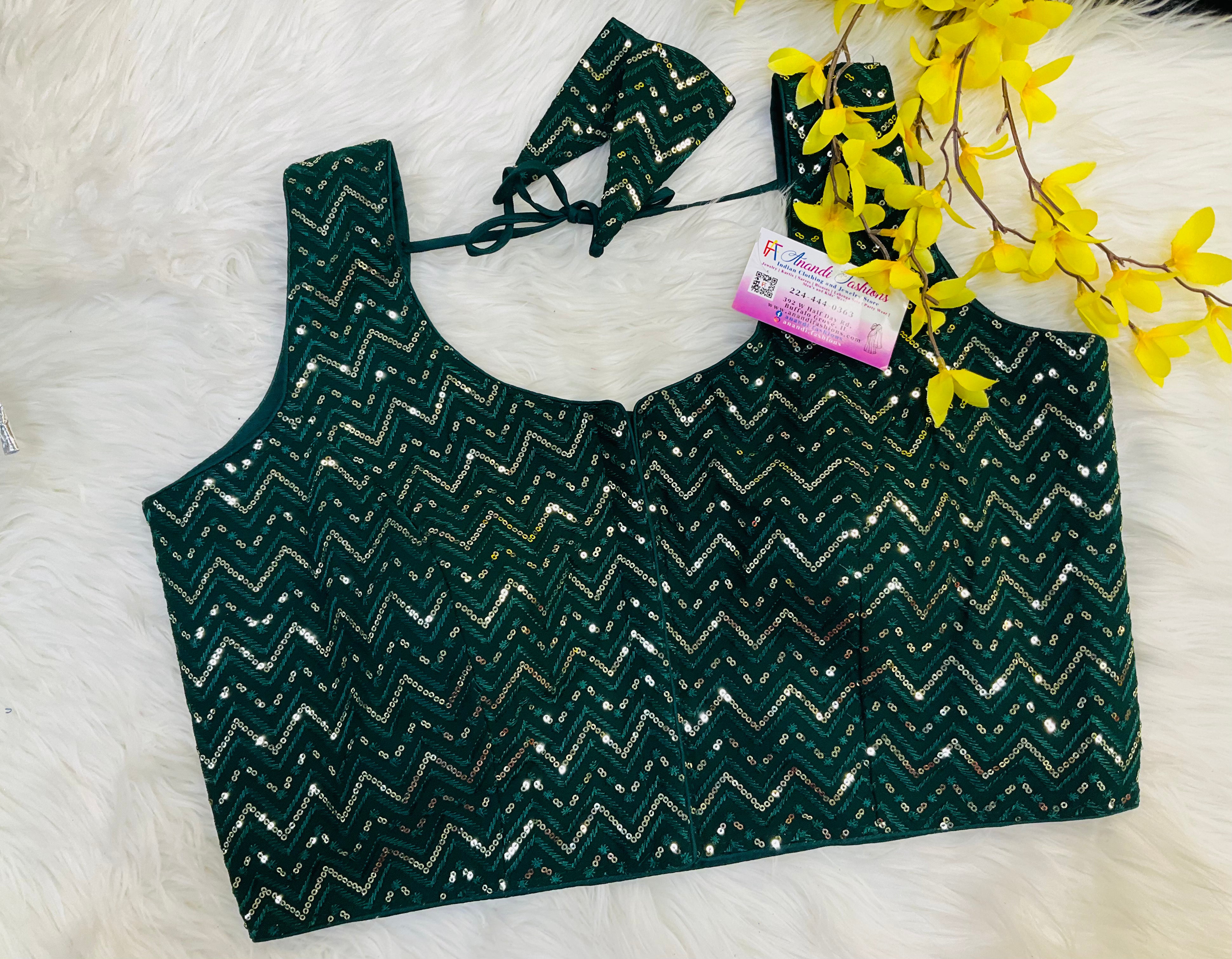 Front opening Green Blouse - Size 42