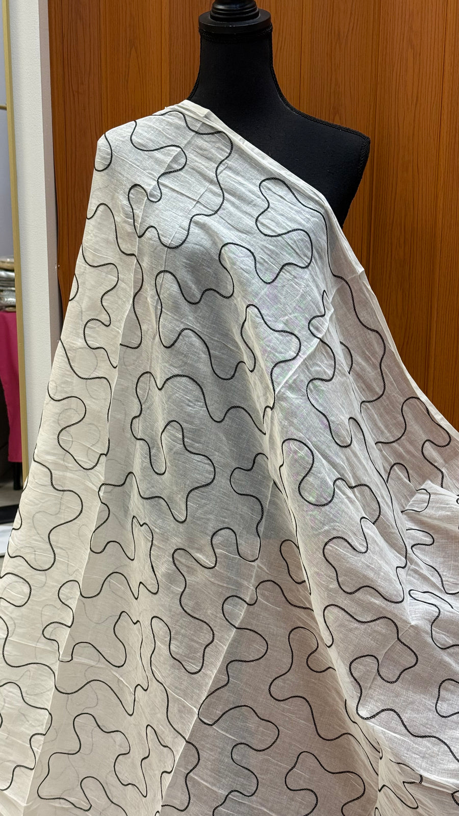 Half white Kadhi Cotton dupatta