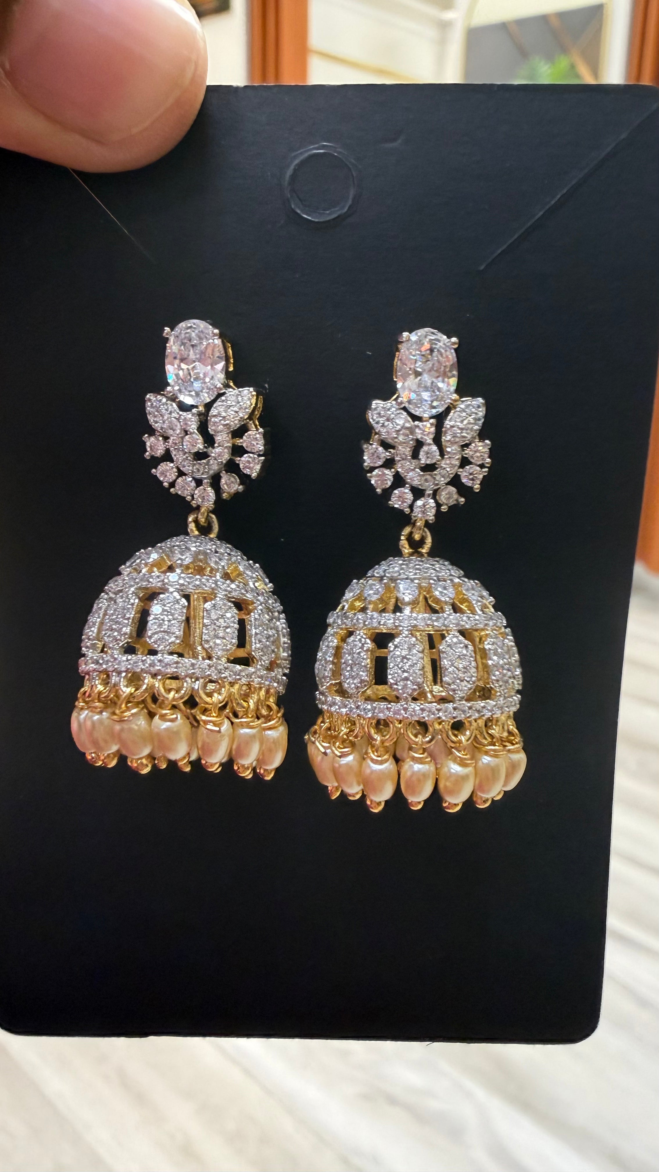 CZ Jhumkas/Earrings